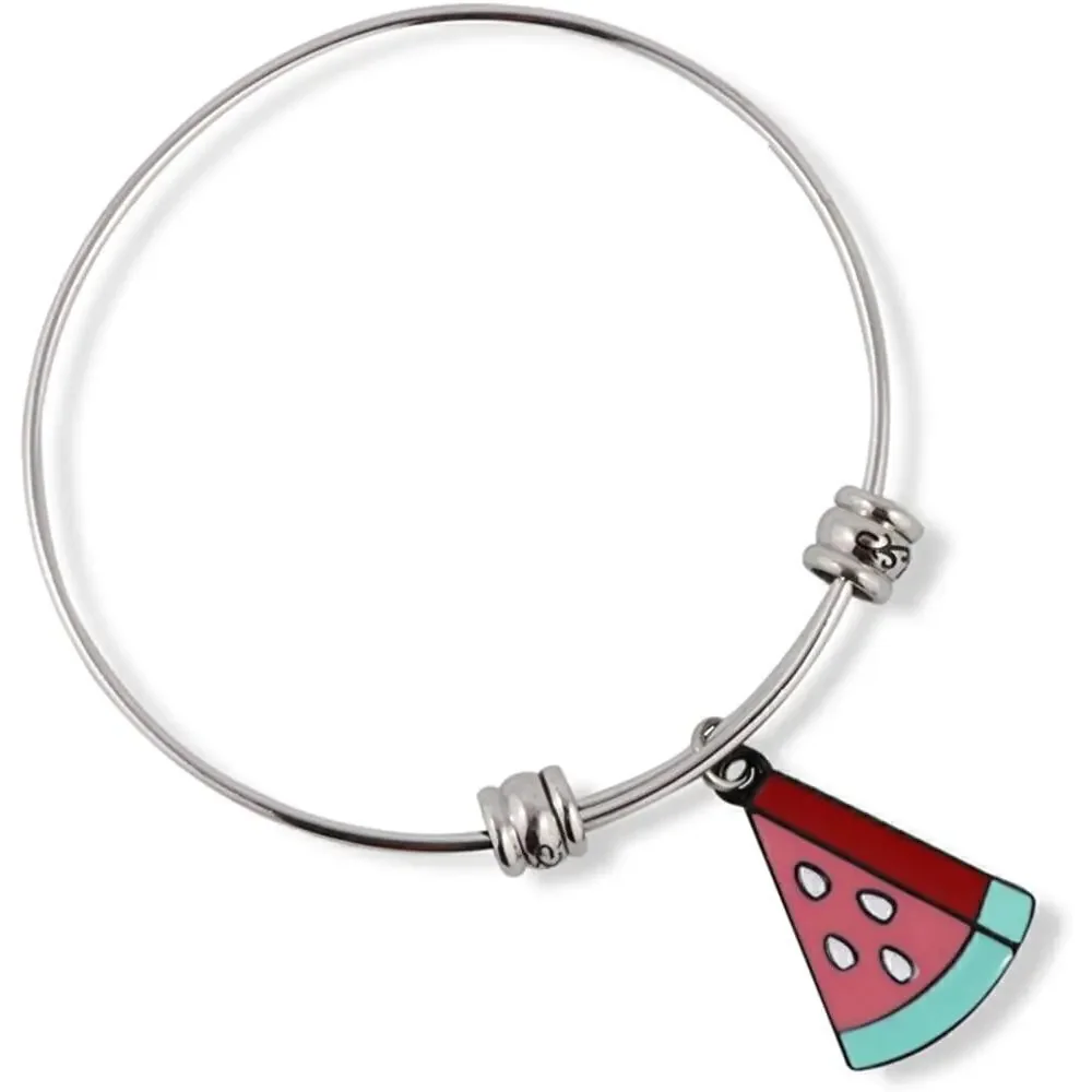 Watermelon Bracelet | Enamel on Metal Charm Fancy Bangle